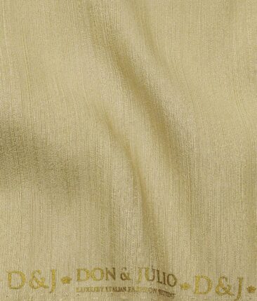 Don & Julio Men's Beige Terry Rayon Self Design Shiny Unstitched Suiting Fabric - 2 Meter