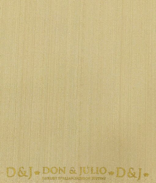 Don & Julio Men's Beige Terry Rayon Self Design Shiny Unstitched Suiting Fabric - 2 Meter