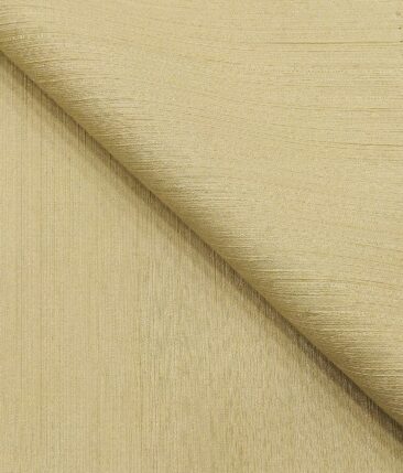 Don & Julio Men's Beige Terry Rayon Self Design Shiny Unstitched Suiting Fabric - 2 Meter