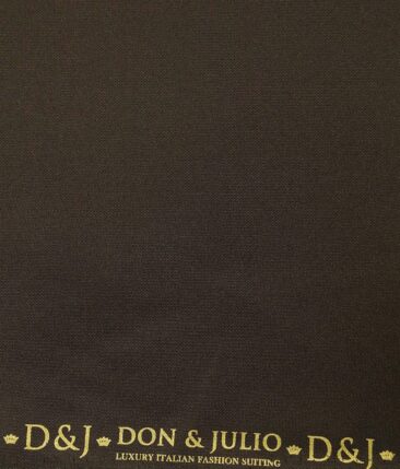 Don & Julio Men's Carob Brown Terry Rayon Shiny Structured Unstitched Suiting Fabric - 3.75 Meter