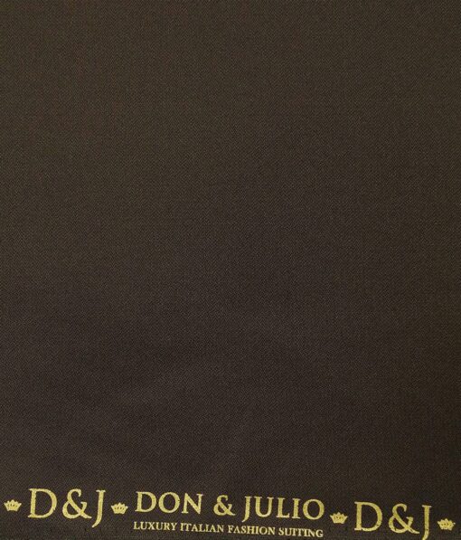 Don & Julio Men's Carob Brown Terry Rayon Shiny Structured Unstitched Suiting Fabric - 3.75 Meter
