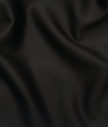 Don & Julio Men's Black Terry Rayon Self Design Unstitched Satin Weave Suiting Fabric  - 3.75 Meter