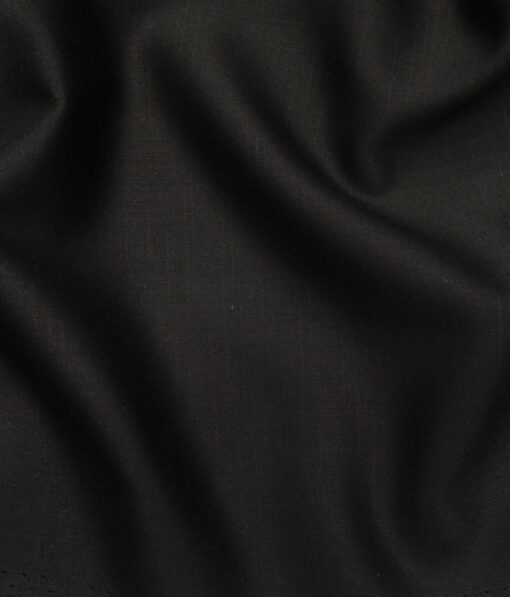 Don & Julio Men's Black Terry Rayon Self Design Unstitched Satin Weave Suiting Fabric  - 3.75 Meter