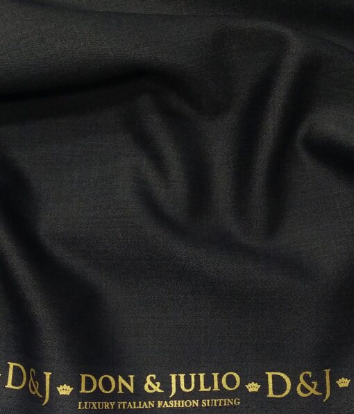 Don & Julio Men's Dark Greenish Grey Terry Rayon Self Design Unstitched Suiting Fabric - 3.75 Meter