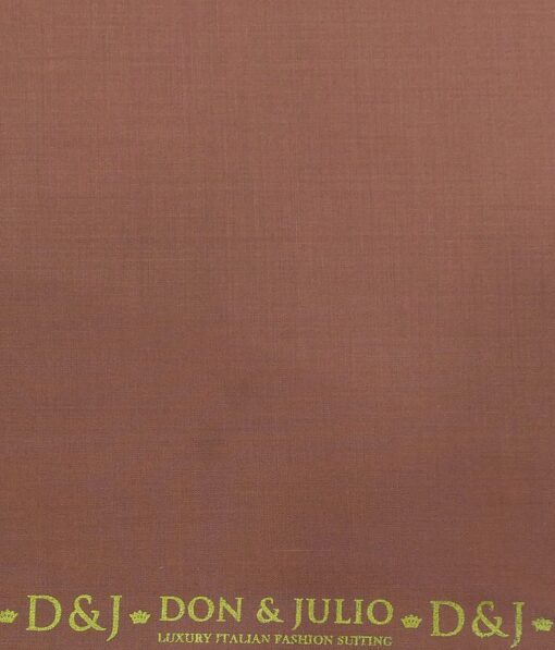 Don & Julio Men's Blush Peach Terry Rayon Self Design Unstitched Suiting Fabric - 3.75 Meter
