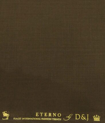 Don & Julio Men's Coffee Brown Terry Rayon Self Design Unstitched Suiting Fabric - 3.75 Meter
