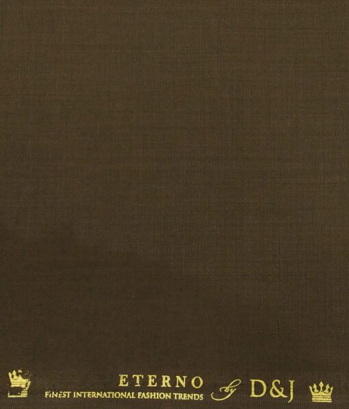 Don & Julio Men's Coffee Brown Terry Rayon Self Design Unstitched Suiting Fabric - 3.75 Meter