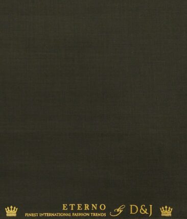 Don & Julio Men's Dark SeaWeed Green Terry Rayon Solid Satin Weave Unstitched Suiting Fabric - 3.75 Meter