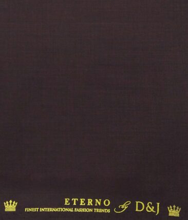 Don & Julio Men's Wine Terry Rayon Solid Satin Weave Unstitched Suiting Fabric - 3.75 Meter
