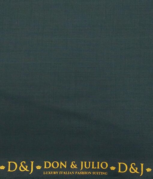 Don & Julio Men's Ocean Green Terry Rayon Solid Satin Weave Unstitched Suiting Fabric - 3.75 Meter