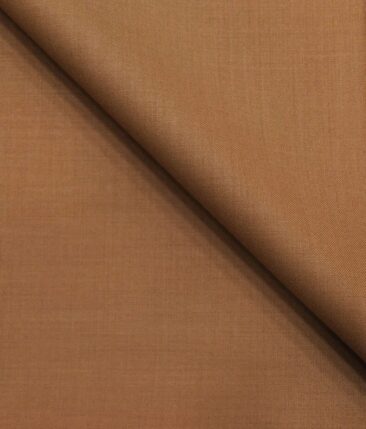 Don & Julio Men's Bronze Orange Terry Rayon Solid Satin Weave Unstitched Suiting Fabric - 3.75 Meter