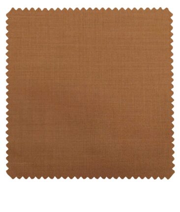 Don & Julio Men's Bronze Orange Terry Rayon Solid Satin Weave Unstitched Suiting Fabric - 3.75 Meter