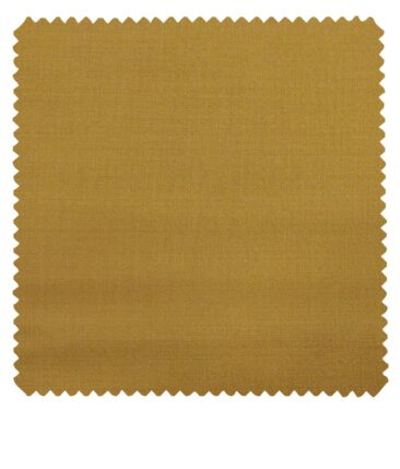 Don & Julio Men's Mustard Yellow Terry Rayon Solid Satin Weave Unstitched Suiting Fabric - 3.75 Meter