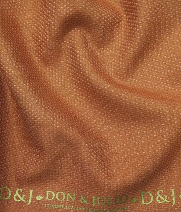 Don & Julio Men's Ginger Orange Terry Rayon Structured Unstitched Suiting Fabric  - 3.75 Meter