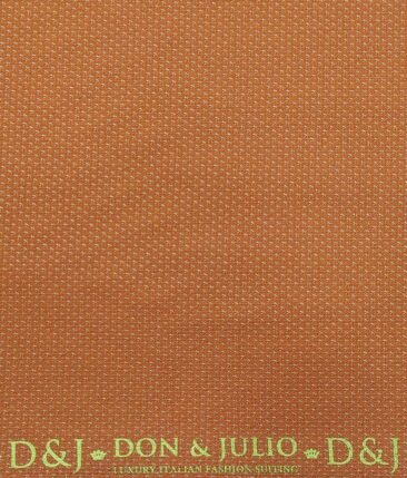 Don & Julio Men's Ginger Orange Terry Rayon Structured Unstitched Suiting Fabric  - 3.75 Meter