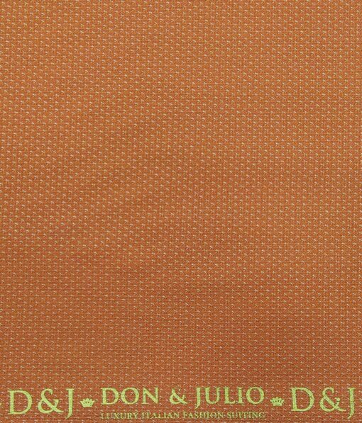 Don & Julio Men's Ginger Orange Terry Rayon Structured Unstitched Suiting Fabric  - 3.75 Meter
