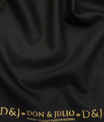 Don & Julio Men's Black Terry Rayon Self Design Unstitched Suiting Fabric - 3.75 Meter