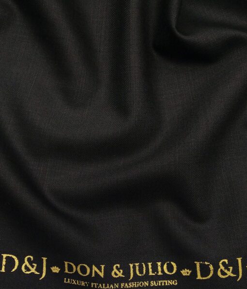 Don & Julio Men's Black Terry Rayon Self Design Unstitched Suiting Fabric - 3.75 Meter
