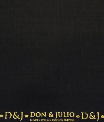 Don & Julio Men's Black Terry Rayon Self Design Unstitched Suiting Fabric - 3.75 Meter