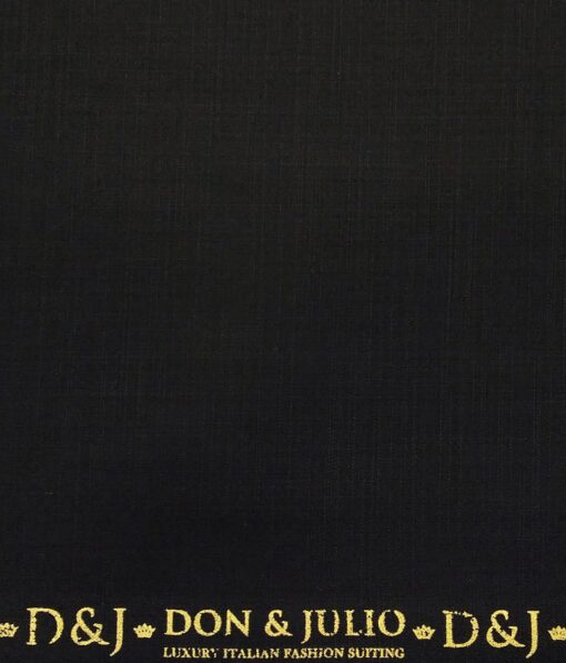 Don & Julio Men's Black Terry Rayon Self Design Unstitched Suiting Fabric - 3.75 Meter