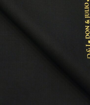 Don & Julio Men's Black Terry Rayon Self Design Unstitched Suiting Fabric - 3.75 Meter