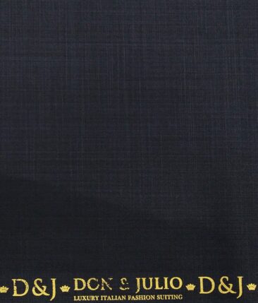 Don & Julio Men's Dark Blue Terry Rayon Self Design Unstitched Suiting Fabric - 3.75 Meter