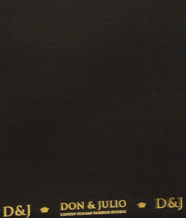 Don & Julio Men's Dark Brown Terry Rayon Solid Satin Weave Unstitched Suiting Fabric - 3.75 Meter