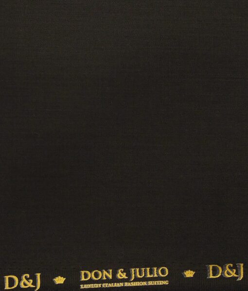 Don & Julio Men's Dark Brown Terry Rayon Solid Satin Weave Unstitched Suiting Fabric - 3.75 Meter