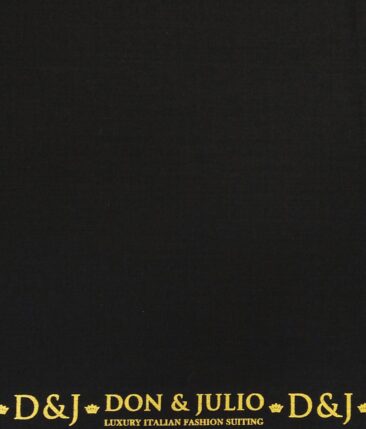 Don & Julio Men's Dark Blue Terry Rayon Solid Satin Weave Unstitched Suiting Fabric - 3.75 Meter