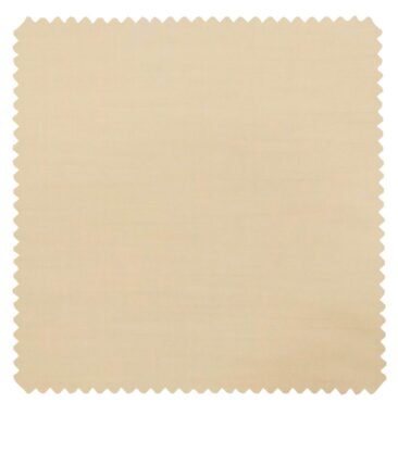 J.Hampstead Italy Men's by Siyaram's Cream 20% Merino Wool Super 100's Solid Unstitched Suiting Fabric - 3.75 Meter