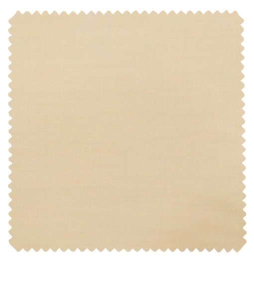 J.Hampstead Italy Men's by Siyaram's Cream 20% Merino Wool Super 100's Solid Unstitched Suiting Fabric - 3.75 Meter