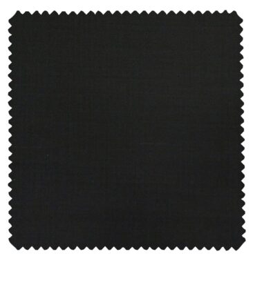 J.Hampstead Italy Men's by Siyaram's Jet Black 20% Merino Wool Super 100's Solid Unstitched Suiting Fabric - 3.75 Meter