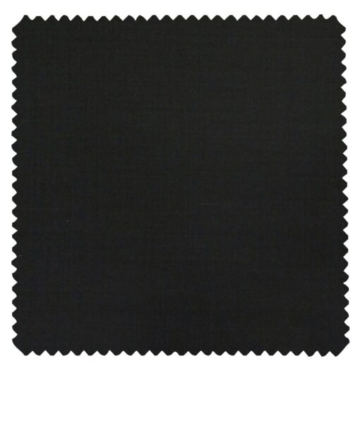 J.Hampstead Italy Men's by Siyaram's Jet Black 20% Merino Wool Super 100's Solid Unstitched Suiting Fabric - 3.75 Meter