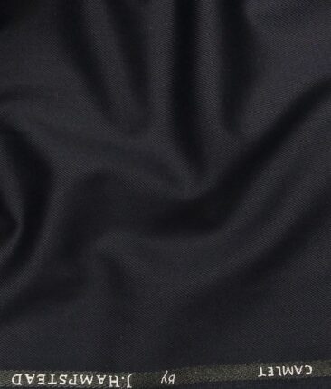J.Hampstead Italy Men's by Siyaram's Dark Navy Blue Terry Rayon Solid Unstitched Suiting Fabric - 3.75 Meter