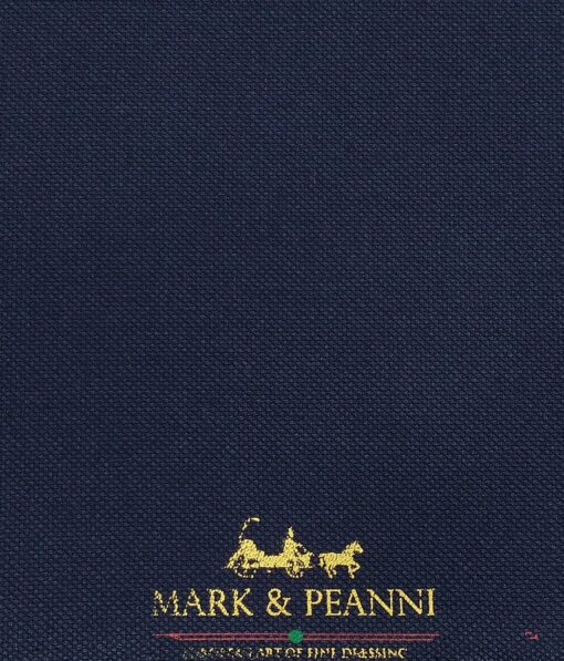 Mark & Peanni Men's Dark Blue Terry Rayon Structured Unstitched Suiting Fabric - 3.75 Meter