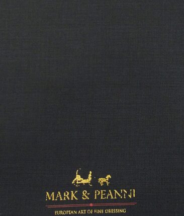 Mark & Peanni Men's Dark Greyish Green Terry Rayon Self Design Unstitched Suiting Fabric - 3.75 Meter