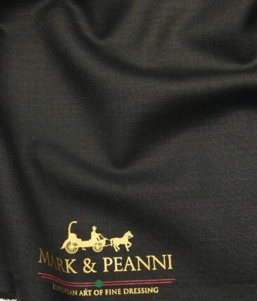 Mark & Peanni Men's Dark Green Terry Rayon Self Design Unstitched Suiting Fabric - 3.75 Meter