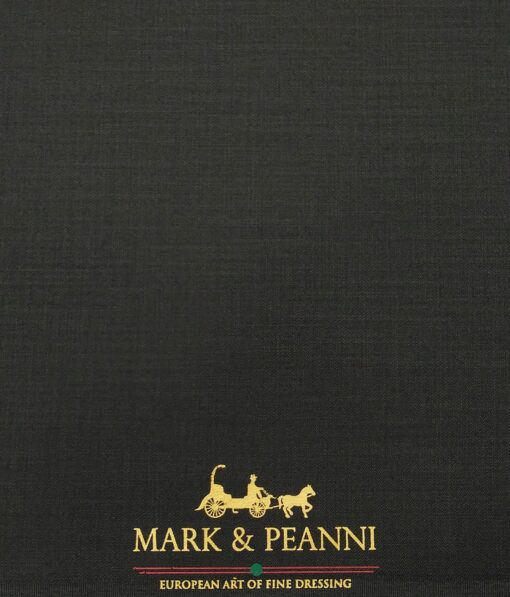 Mark & Peanni Men's Dark Green Terry Rayon Self Design Unstitched Suiting Fabric - 3.75 Meter