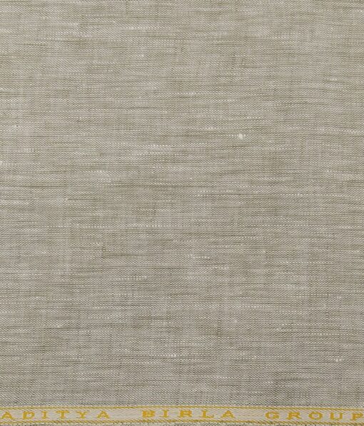Linen Club Men's 100% Pure Linen Self Design Unstitched Shirting Fabric (Oyster Beige)