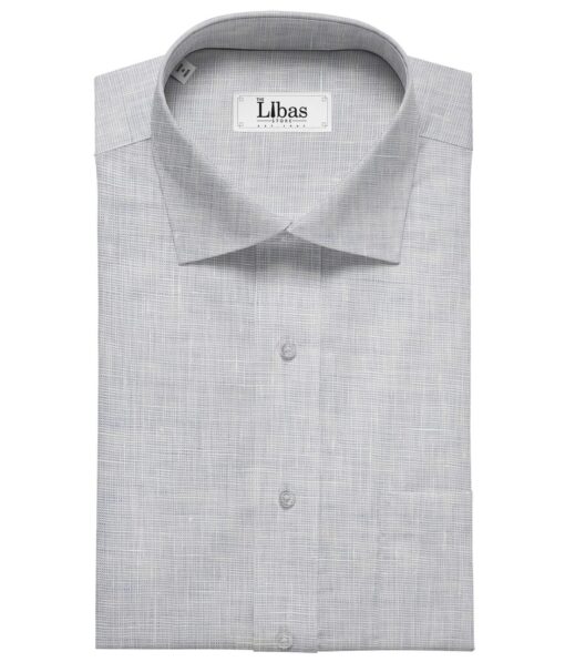 Linen Club Men's 100% Pure Linen Self Design Unstitched Shirting Fabric (Sky Blue)