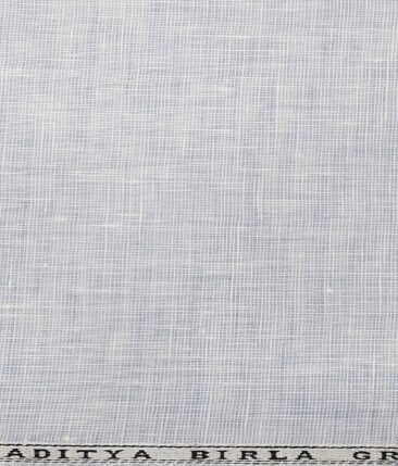 Linen Club Men's 100% Pure Linen Self Design Unstitched Shirting Fabric (Sky Blue)
