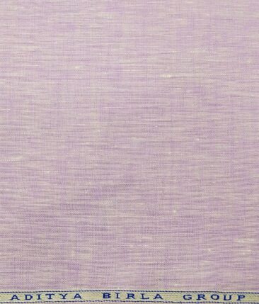 Linen Club Men's 100% Pure Linen 60 LEA Self Design Unstitched Shirting Fabric (Light Purple)