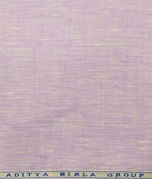 Linen Club Men's 100% Pure Linen 60 LEA Self Design Unstitched Shirting Fabric (Light Purple)