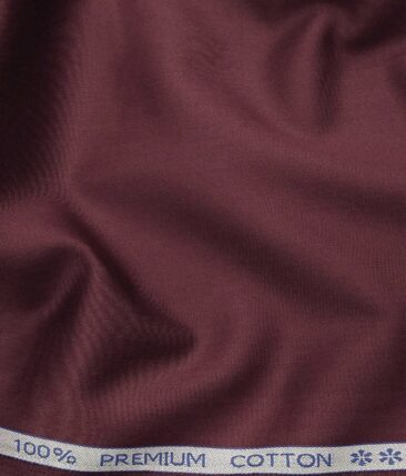Arvind Men's 100% Premium Cotton Solids Stretchable Shirt Fabric ( Merlot Red