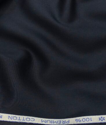Arvind Men's 100% Premium Cotton Solids Stretchable Shirt Fabric ( Dark Navy Blue