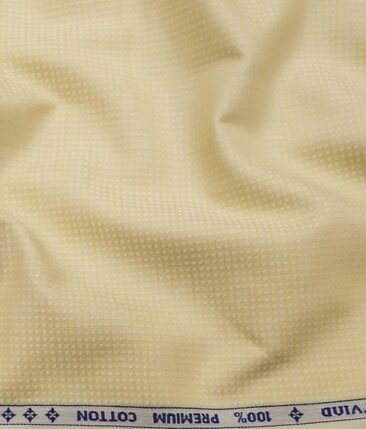 Arvind Men's 100% Premium Cotton Dobby Structured Shirt Fabric ( Beige