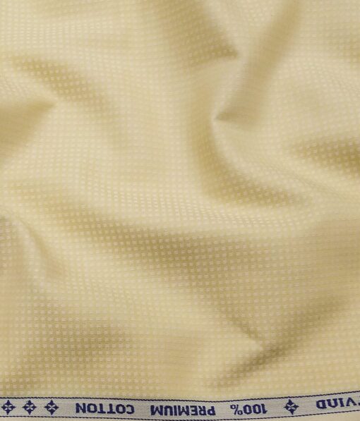 Arvind Men's 100% Premium Cotton Dobby Structured Shirt Fabric ( Beige