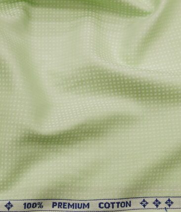 Arvind Men's 100% Premium Cotton Dobby Structured Shirt Fabric ( Light Green