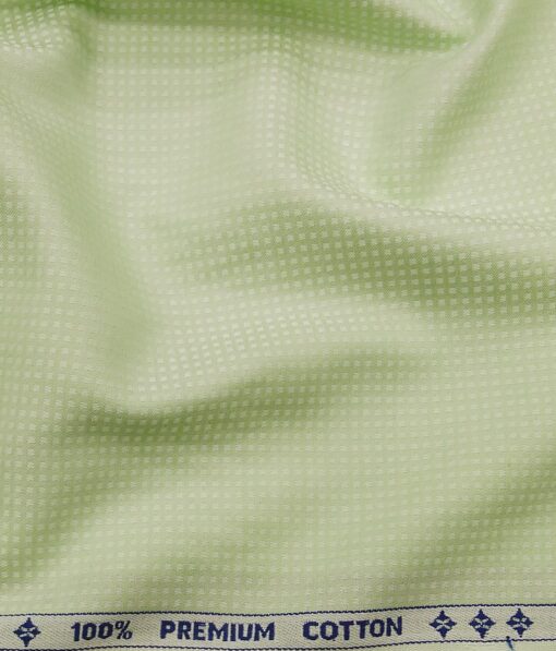 Arvind Men's 100% Premium Cotton Dobby Structured Shirt Fabric ( Light Green
