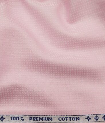 Arvind Men's 100% Premium Cotton Dobby Structured Shirt Fabric ( Light Rose Pink